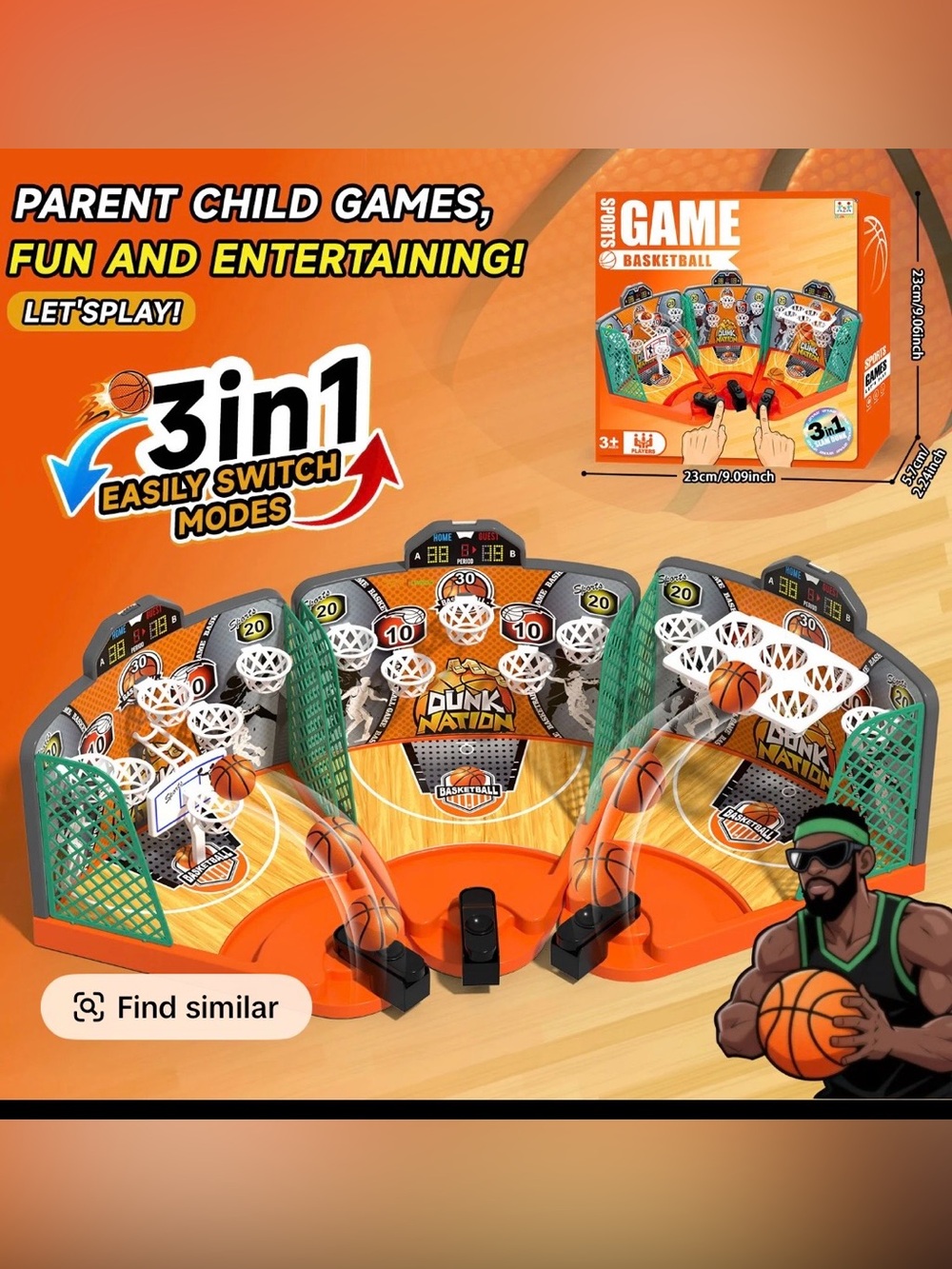 SPORTS 3-in-1 Basketball Game NWT Single or Multiplayer - Picture 2 of 5
